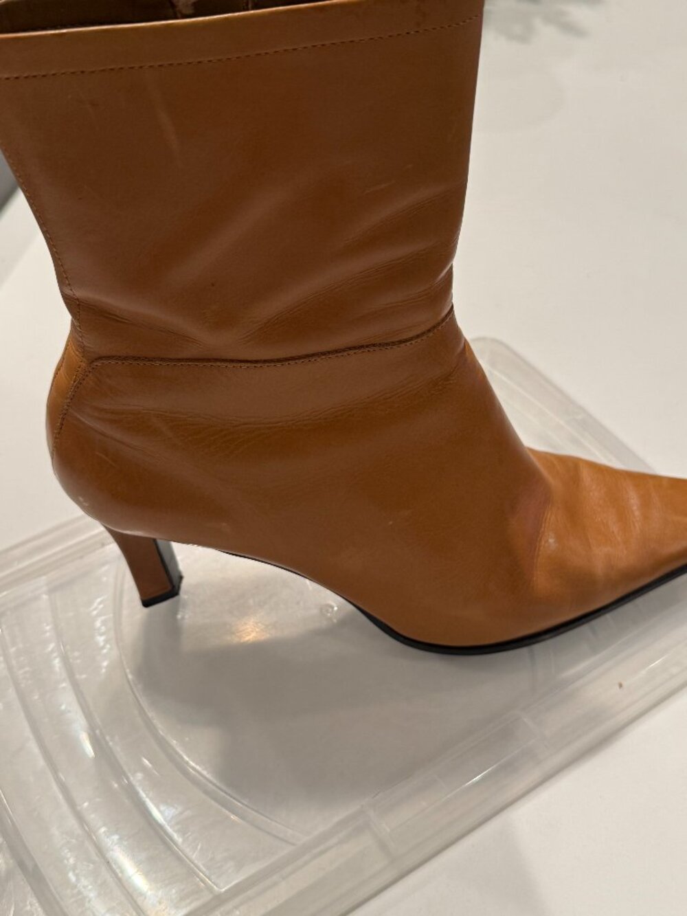Enzo Angiolini Cognac color heel boots.